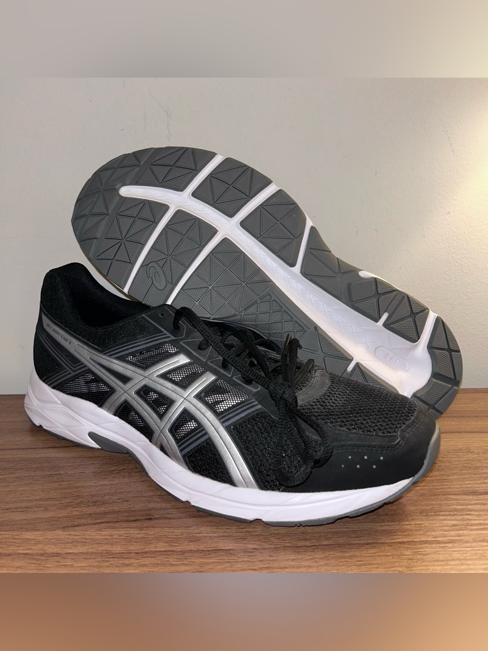 Asics Gel Contend 4 Running Sneakers Shoes Mens 14 4E Extra Wide Black Silver